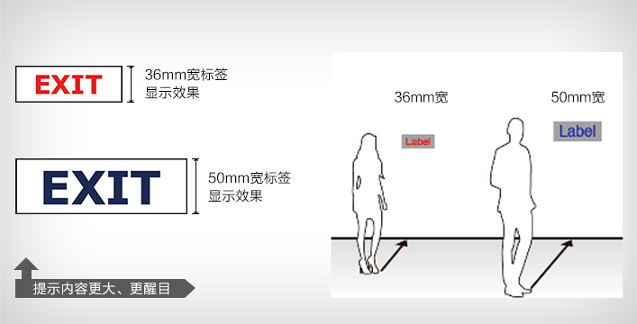 標簽字號大小是普通寬幅標簽（36mm）的約 1.5 倍 - Epson LW-Z5000WC產品功能