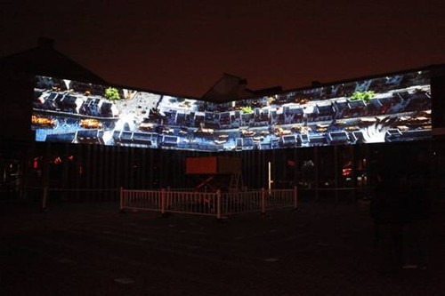 演繹曆史長河--無錫古運河博物館外牆投影案例